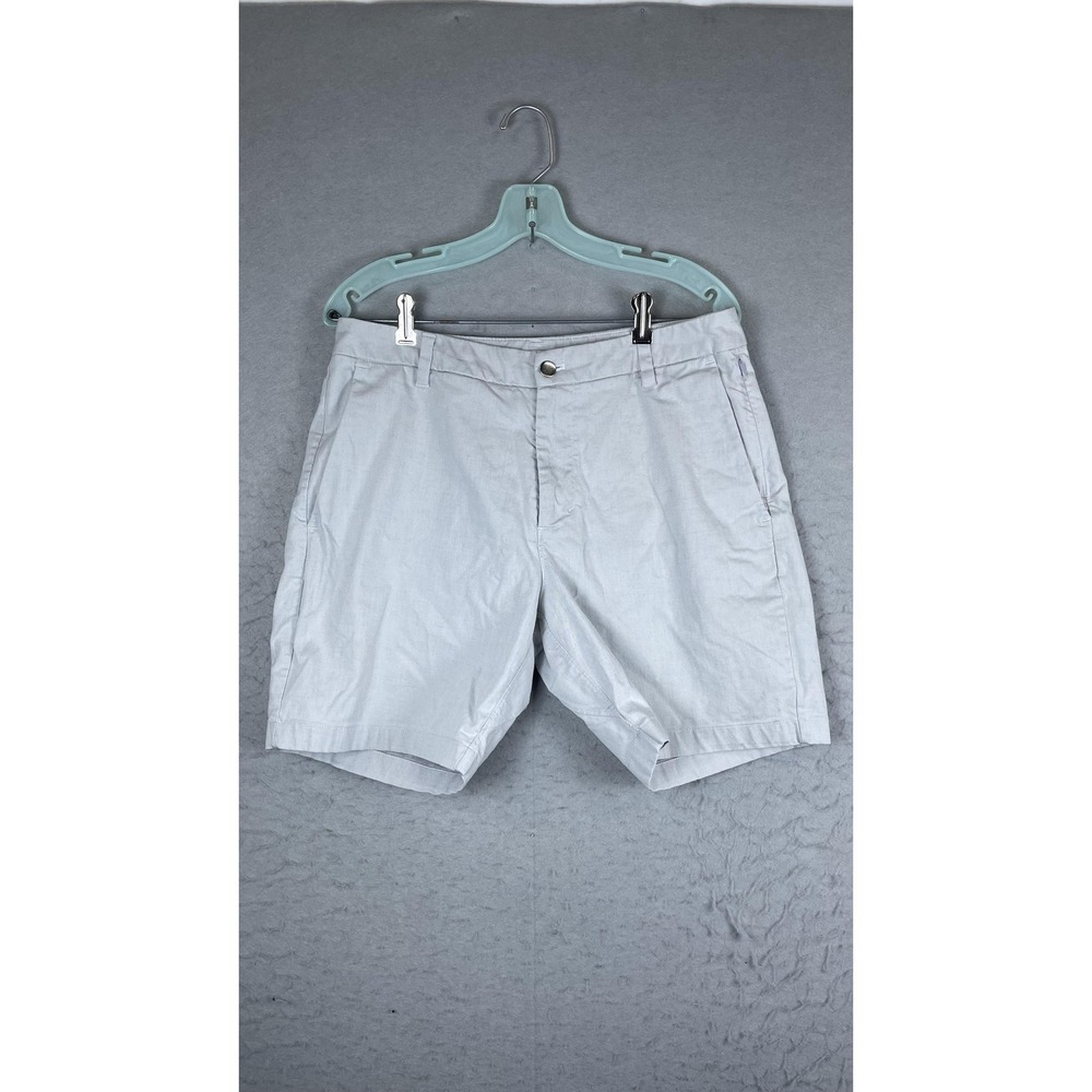 Chino Shorts Mens 34 Gray 10‎ Inch Inseam Flat Front Casual Summer Lightweight